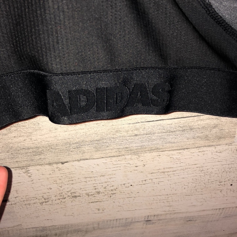 Adidas bra gray black and white sports bra active wear sports wear fit like a SM - Picture 5 of 5
